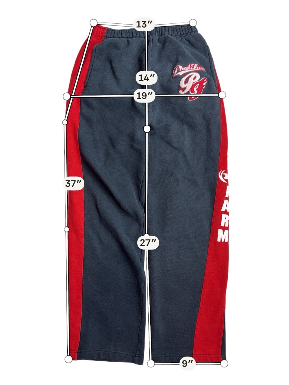 Phat Farm Tracksuit Set Youth L 14 16 Red Black Full Zip Jacket Pants Y2K - Picture 13 of 13